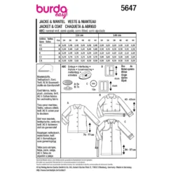 Jakke og frakke Burda 5647 str. 34-44