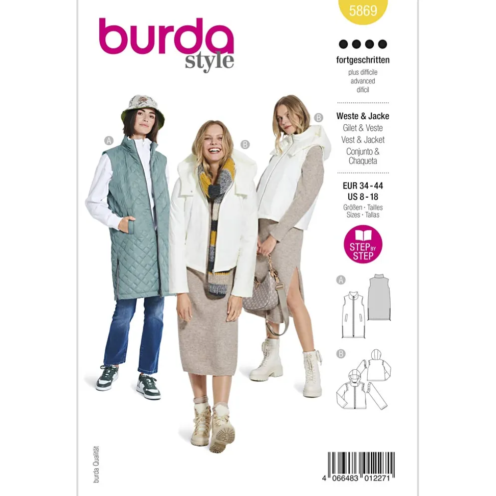 Jakke/vest Burda 5869 str. 34-44