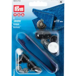 Jeansknapper, 17 mm, 8 stk