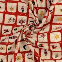 Jul – poplin m/24 motiver Rød