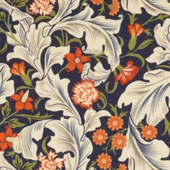 Kanvas m/ blade og blomster William Morris Marine