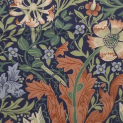 Kanvas m/ blomster Slate blue