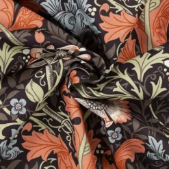 Kanvas m/ blomster William Morris Mørk granit