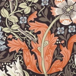 Kanvas m/ blomster William Morris Mørk granit