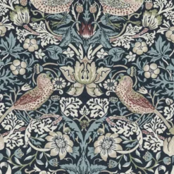 Kanvas m/ fugle og bær William Morris Marine