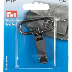 Karabin snapluk 40 x 60mm, Sort metal