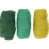 Kartet uld, 3×10 g Grøn/turkis