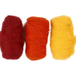 Kartet uld, 3×10 g Gul/terrakotta