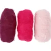 Kartet uld, 3×10 g  Lilla/pink
