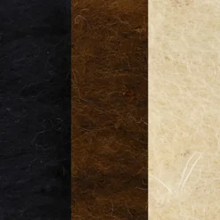 Kartet uld, 3×10 g Sort/off-white/brun