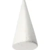 Kegle styropor, 25 cm, diam. 10 cm, Hvid