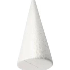 Kegle styropor, 25 cm, diam. 10 cm, Hvid