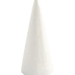 Kegle styropor, 14,5 cm, diam. 6 cm, 5 stk. Hvid