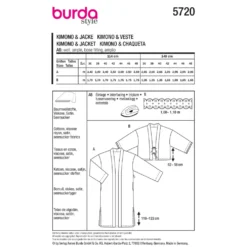 Kimono og Jakke Burda 5720 str. 36-48