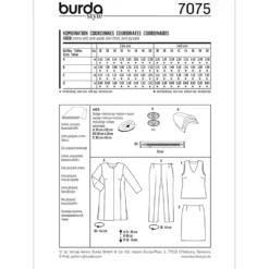 Kjole/bluse/bukser Burda 7075 str. 36-50