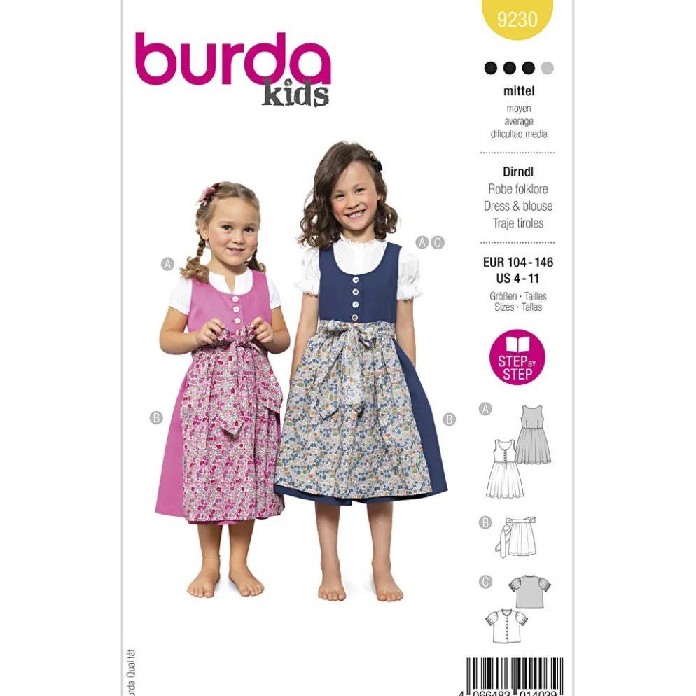 Kjole/Bluse Burda Kids 9230 str. 104-146