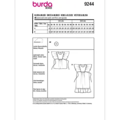 Kjole/bluse Burda kids str. 104-146