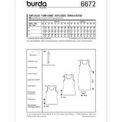 Kjole/bluse Burda 6672 str. 46-60