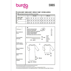 Kjole/Bluse Burda 5985 str. 34-44