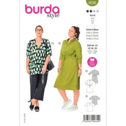 Kjole/bluse Burda 6038 str. 44-54