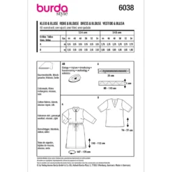 Kjole/bluse Burda 6038 str. 44-54