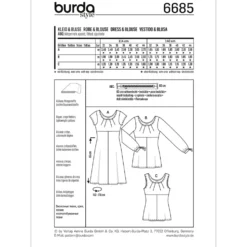 Kjole/bluse Burda 6685 str. 32-44