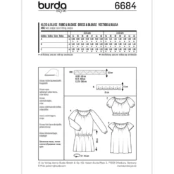 Kjole/bluse Burda 6694 str. 34-46