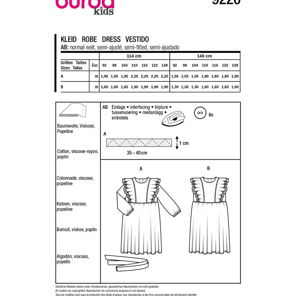 Kjole Burda Kids 9220 str. 92-128