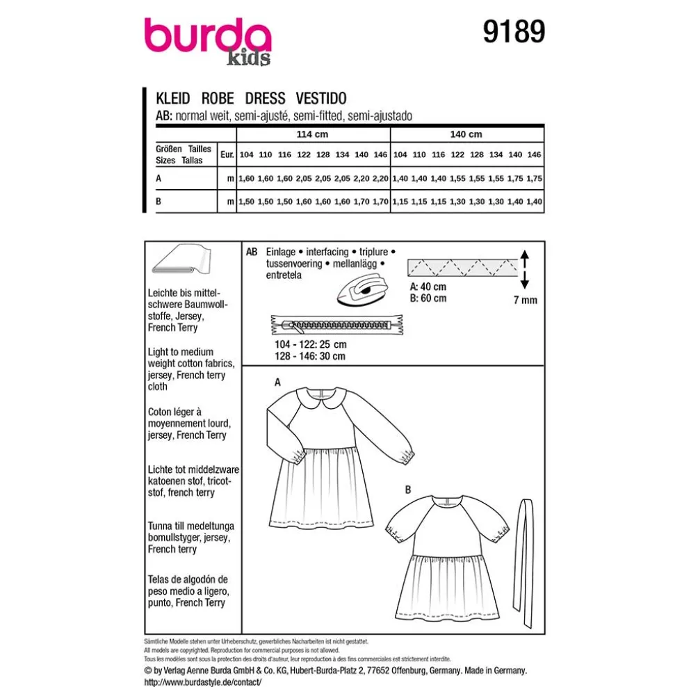 Kjole Burda Kids str. 104-146