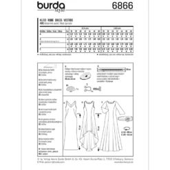 Kjole Burda 6866 str. 36-48