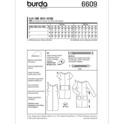Kjole Burda 6609 str. 34-46