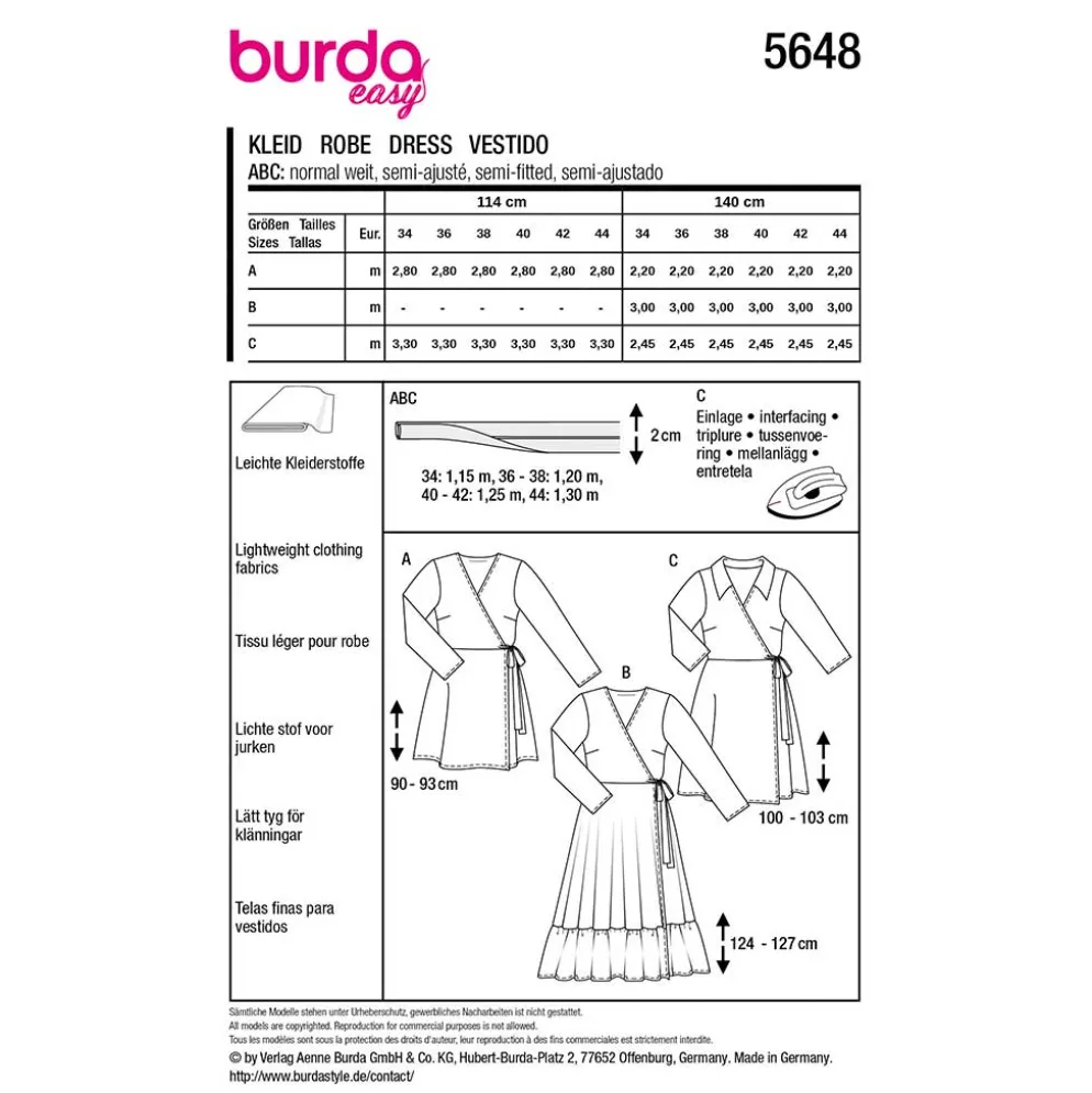 Kjole Burda 5648 str. 34-44