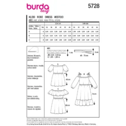 Kjole Burda 5728 str. 34-44