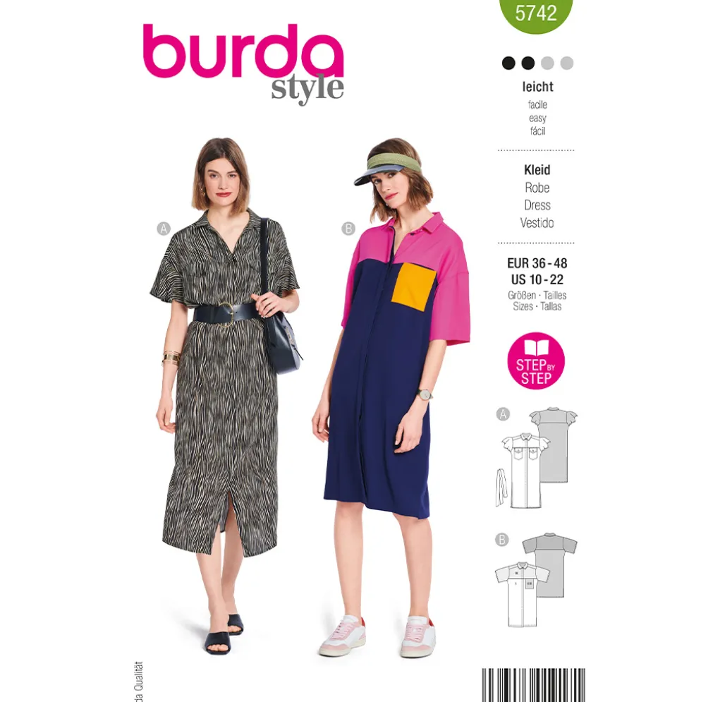 Kjole Burda 5742 str. 36-48