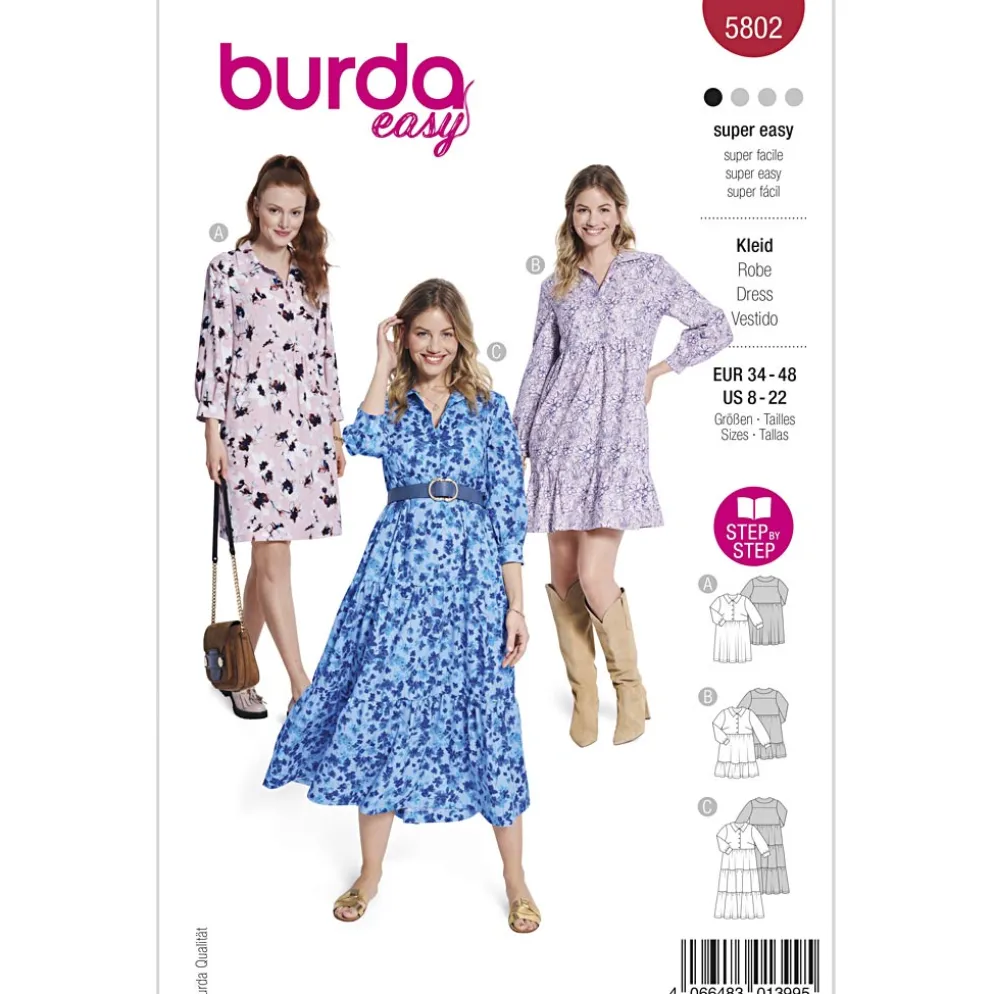 Kjole Burda 5802 str. 34-48