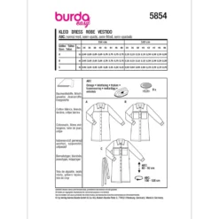 Kjole Burda 5854 str. 34-48