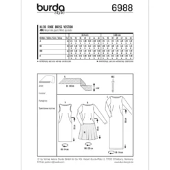 Kjole Burda 6988 str, 34-46