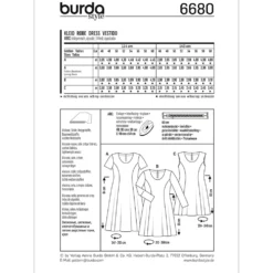 Kjole Burda 6680 str. 46-60