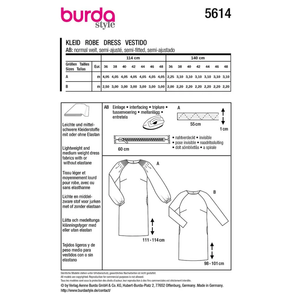 Kjole Burda str. 36-48
