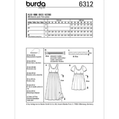 Kjole Burda 6312 str. 32-44