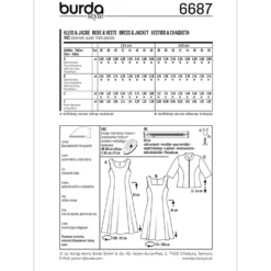 Kjole/jakke Burda 6687 str. 36-50