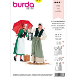 Kjole/jakke/vest karneval Burda 2457 str. 36-48