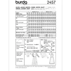Kjole/jakke/vest karneval Burda 2457 str. 36-48