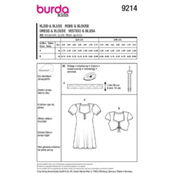 Kjole og bluse Burda Kids 9214 str. 140-176
