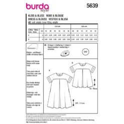 Kjole og bluse Burda 5639 str. 46-56