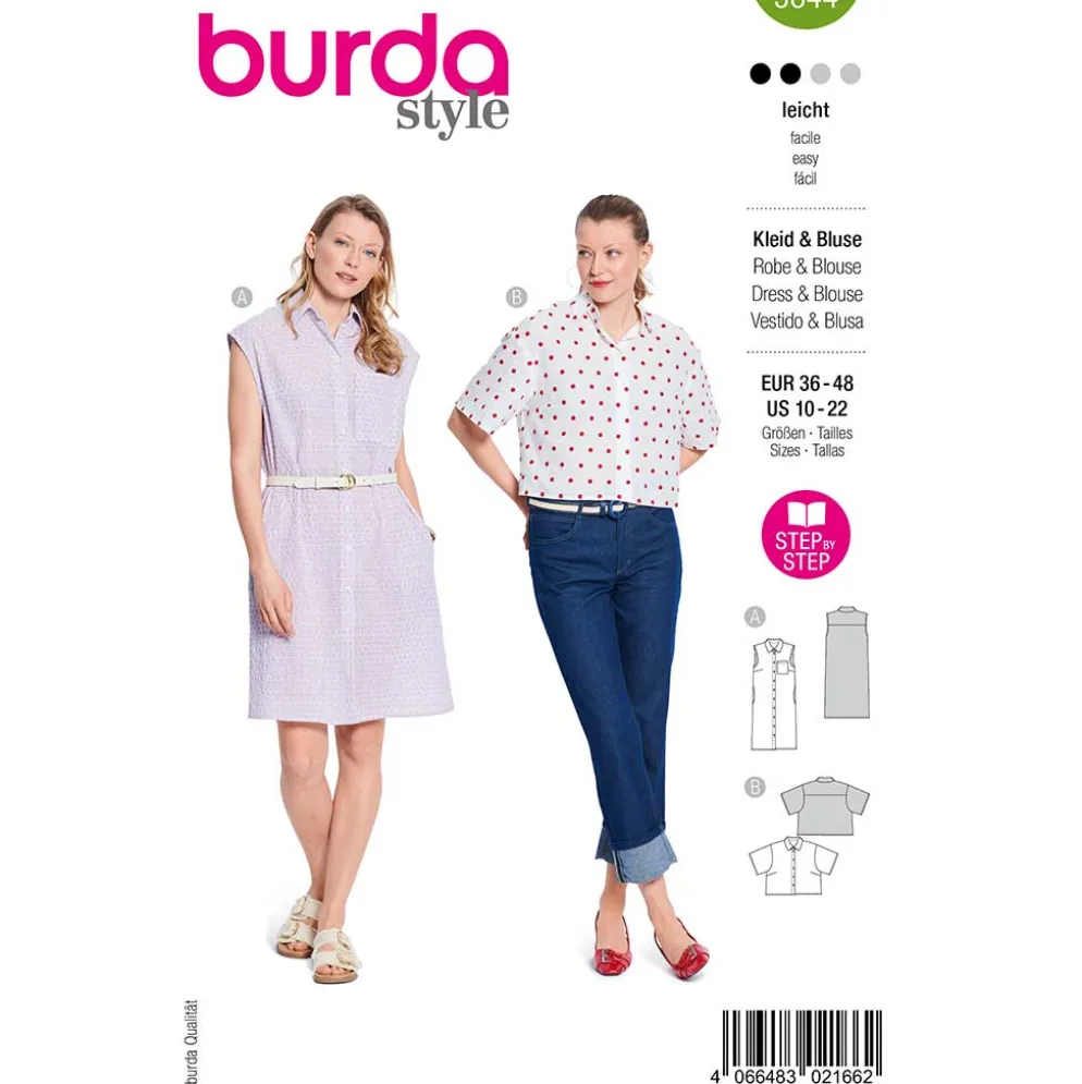 Kjole og bluse Burda 5644 str. 36-48