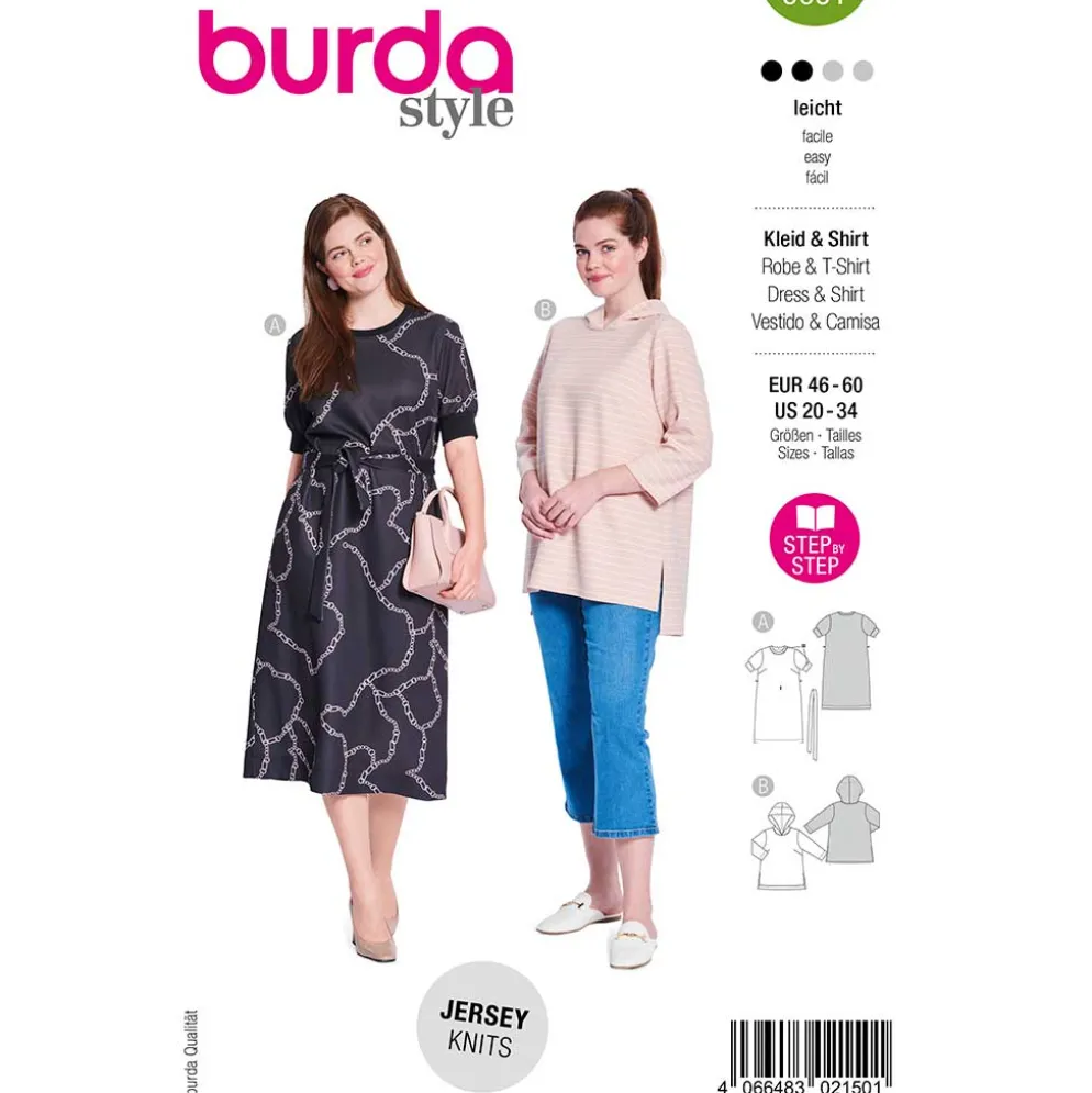 Kjole og bluse Burda 5651 str. 46-60