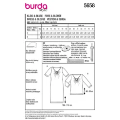 Kjole og bluse Burda 5658 str. 36-48