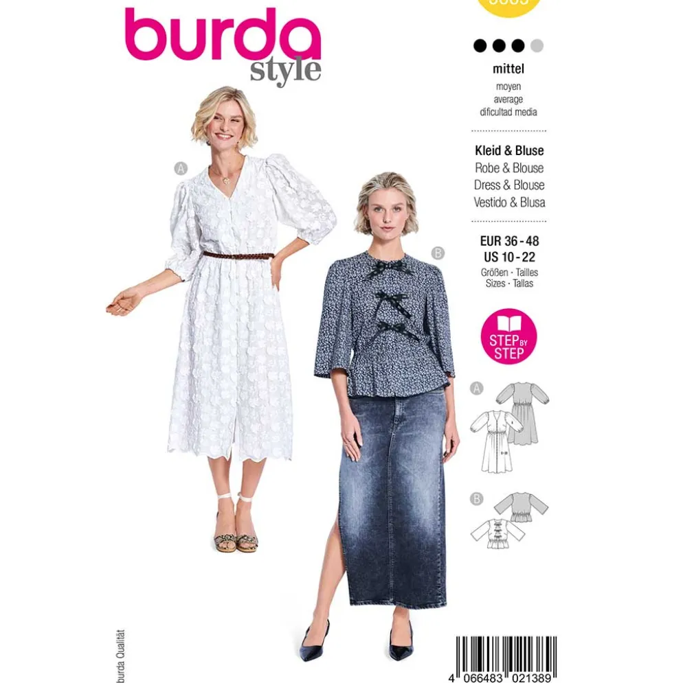 Kjole og bluse Burda 5669 str. 36-48