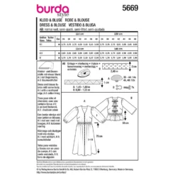 Kjole og bluse Burda 5669 str. 36-48